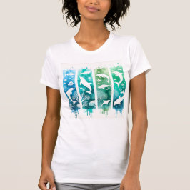 Camiseta Ballenas de azul pastel