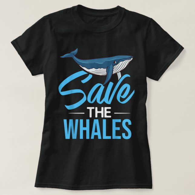 Camiseta Ballenas de ballena azul Cifras de Anima derecha (Diseño del anverso)