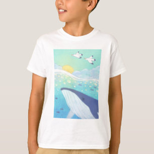Camiseta Ballenas, gaviotas y Ilustracion marítimo