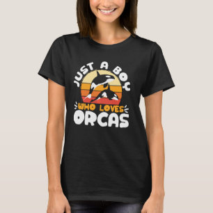 Camiseta Ballenas Niños Solo Un Niño Que Ama Orcas Orca Lon