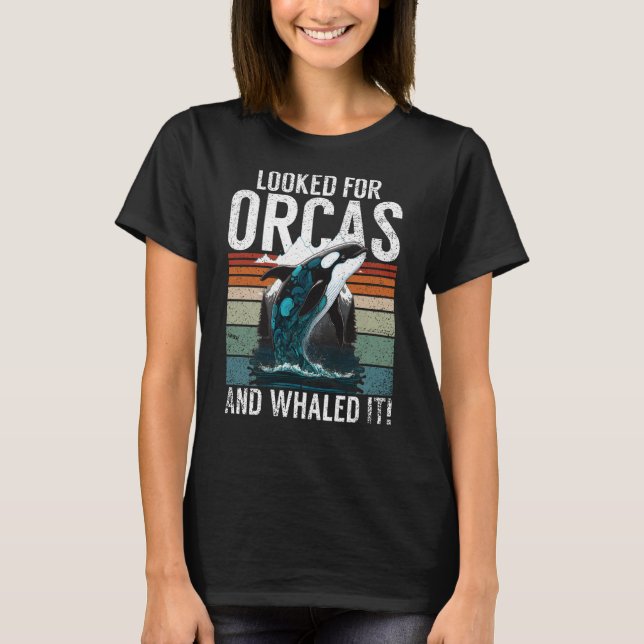 Camiseta Ballenas observan delfín ballena diciendo ballena  (Anverso)