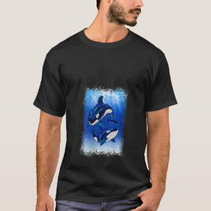 Camiseta Ballenas orcas tribales para mujeres Océanos anima
