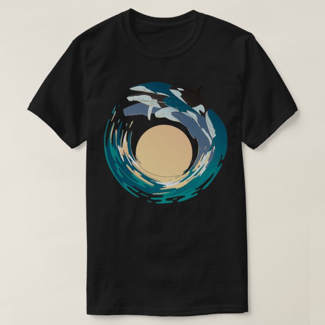 Camiseta Ballenas saltando del agua (Diseño del anverso)