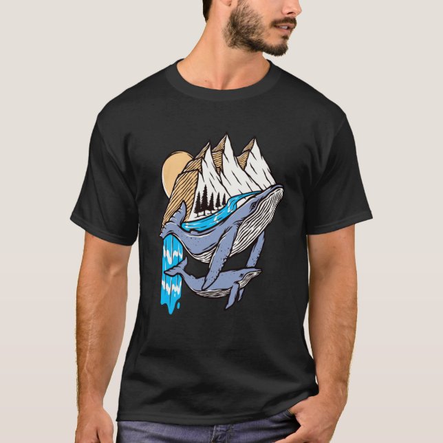 Camiseta Ballenas Tiburones Océanos Buceo Animales marinos (Anverso)