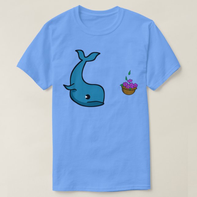 Camiseta Ballenas y Bowl de Petunias (Diseño del anverso)