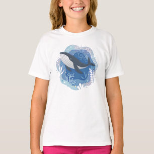 Camiseta Ballenas y corales en el Ilustracion de arte de pa