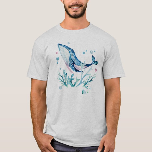 Camiseta Ballenas y corales marinos (Anverso)
