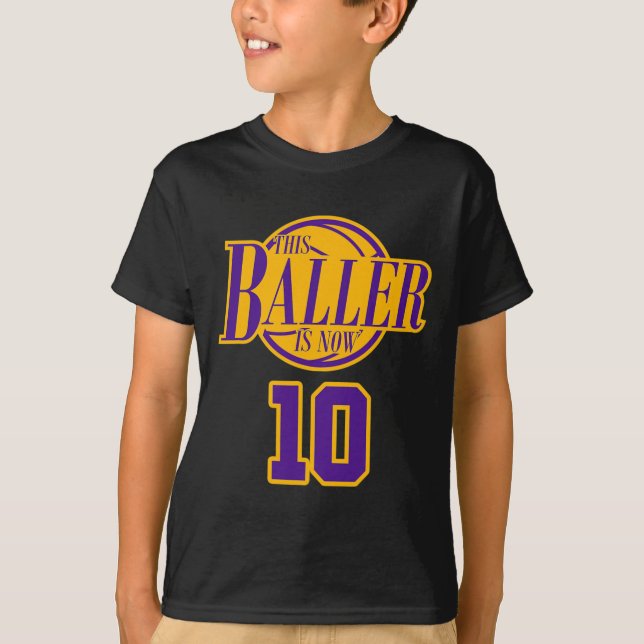 Camiseta Baller De Baloncesto De Nacimiento De 10 Años De E (Anverso)