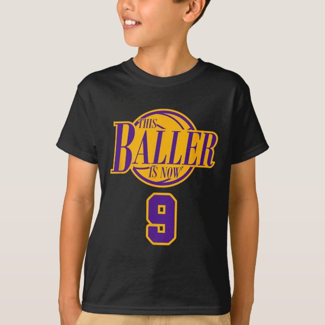 Camiseta Baller De Baloncesto De Nacimiento De 9 Años De Ed (Anverso)