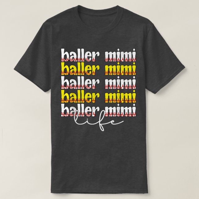 Camiseta Baller Mimi Life Softbol Béisbol Mimi Grandma T- (Diseño del anverso)