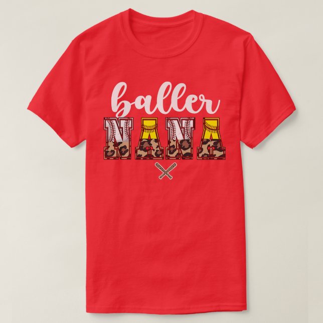 Camiseta Baller Nana Baseball Softball Nana Grandma  (Diseño del anverso)