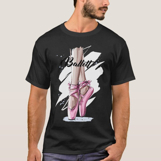 Camiseta Ballerina Ballet zapatillas balancines rosados Ba (Anverso)