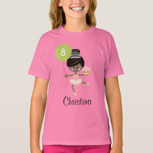 Camiseta Ballerina Birthday Kids Ringer T-Shirt African Ame