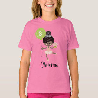 Camiseta Ballerina Birthday Kids Ringer T-Shirt African Ame