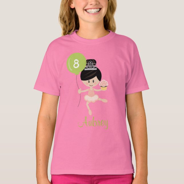 Camiseta Ballerina Birthday Kids Ringer T-Shirt Asian (Anverso)
