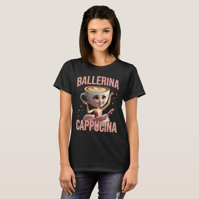 Camiseta Ballerina Cappuccina - Italian Brainrot Meme (Anverso completo)
