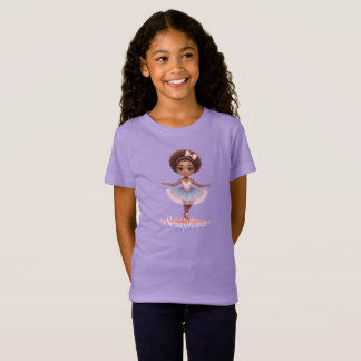 Camiseta Ballerina Chica Blue Pink Dress Custom Nombre