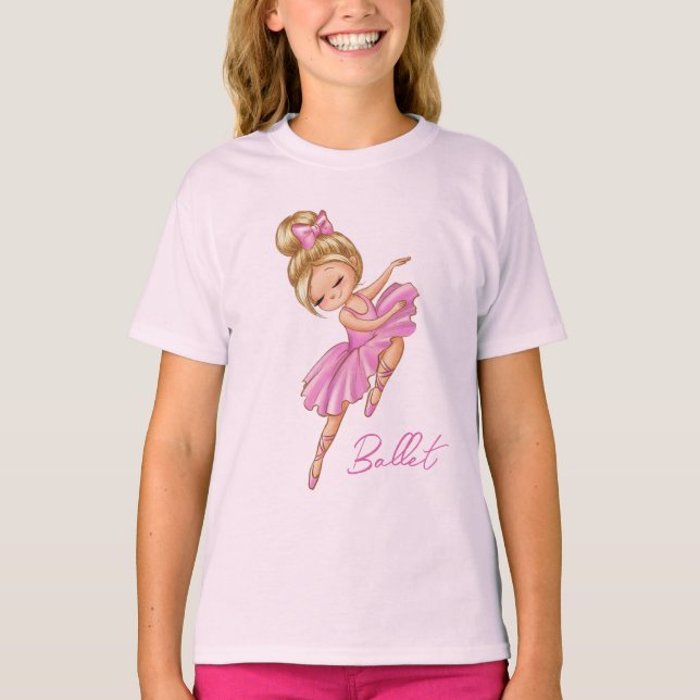 Camiseta Ballerina Chica Rosa, ballet Bonito púrpura (Anverso)