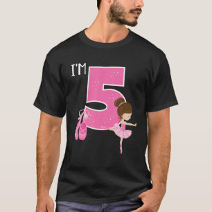Camiseta Ballerina De 5 Años De chica Quinto Festín De Cump