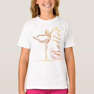 Camiseta Ballerina Línea Dorada Arte en la elegante posada 