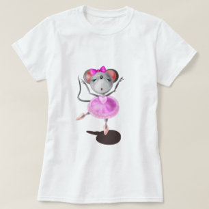 Camiseta Ballerina Mouse T-Shirt feliz bailarín de ballet