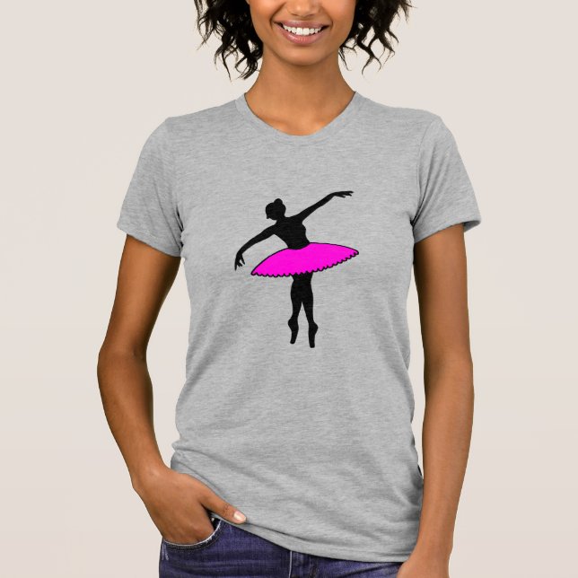 Camiseta Ballerina Neon Ballet Bailarina Silhouette Pink Ca (Anverso)