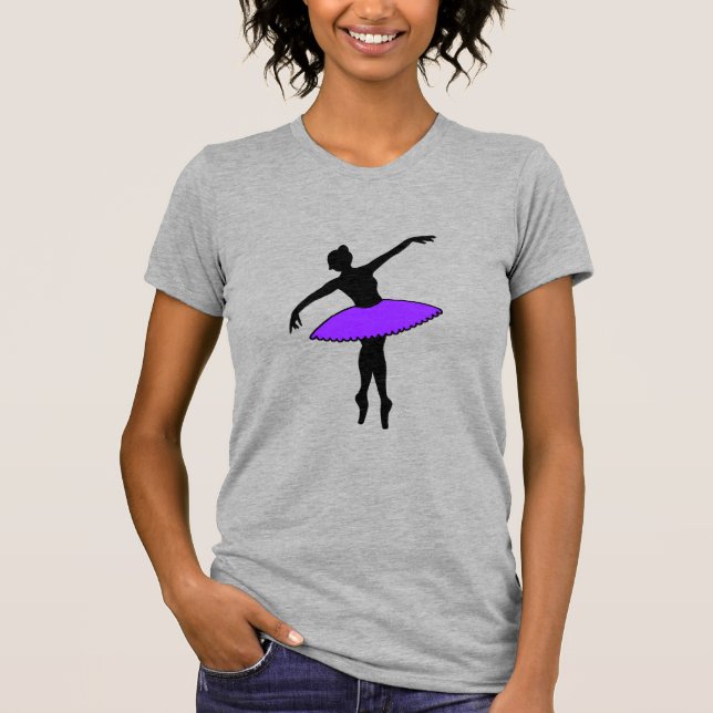 Camiseta Ballerina Neon Ballet bailarina Silhouette Purple (Anverso)