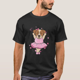 Camiseta Ballerina rosa dulce Jack Russel Terrier Dog Balle