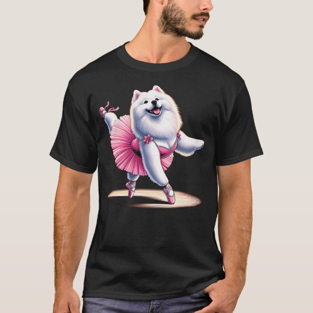 Camiseta Ballerina Samoyed Dog Dancing (Anverso)
