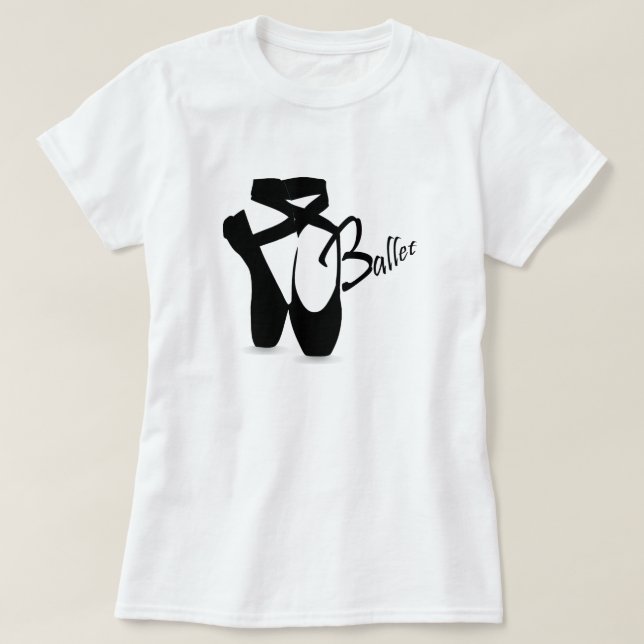 Camiseta Ballet Ballerina Black Pointe Shoes Basic T (Diseño del anverso)