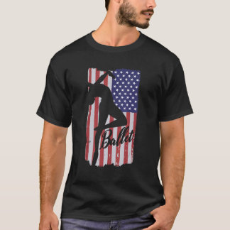 Camiseta Ballet Ballerina lean back patriotic dance US Flag