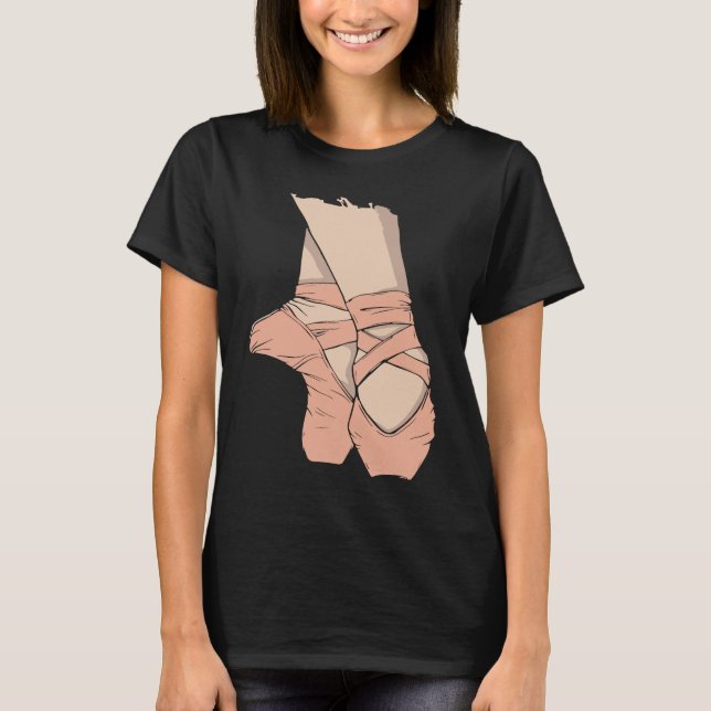 Camiseta Ballet Ballerina Pointe Shoes Point Women Girls Ki (Anverso)