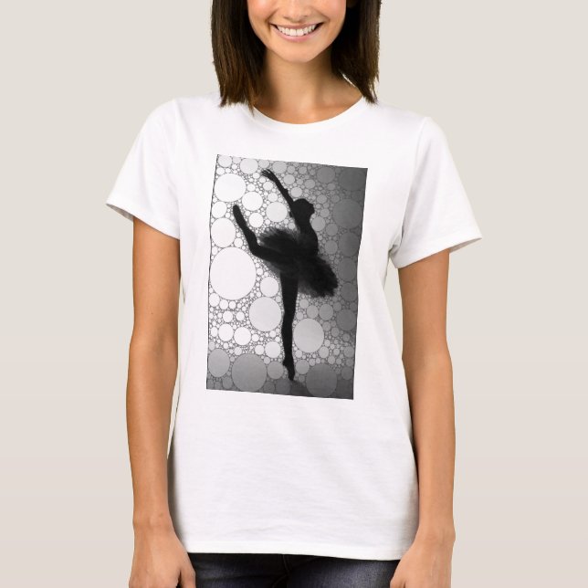 Camiseta Ballet Black White Dancing Ballerina (Anverso)