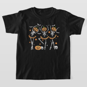 Camiseta Ballet Calabaza Skeleton Scary Halloween