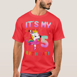 Camiseta Ballet Cute Unicorn es mi quinto cumpleaños