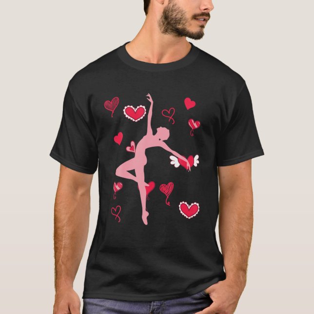 Camiseta Ballet Dance Hearts En Pointe Dancing Ballerina Ba (Anverso)