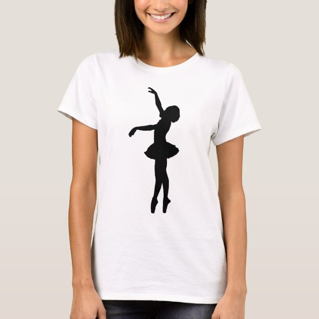 Camiseta Ballet Dancer Black Silhouette (Anverso)