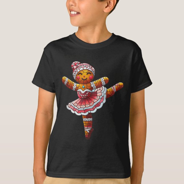 Camiseta Ballet Dancer Gingerbread Christmas Dance Teacher  (Anverso)