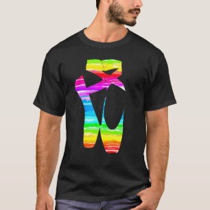 Camiseta Ballet Dancer Rainbow Point Shoes Cute Ballerina D
