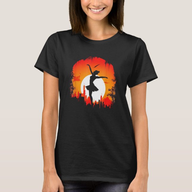 Camiseta Ballet Dancer Silhouette Ballerina Dancing Women G (Anverso)