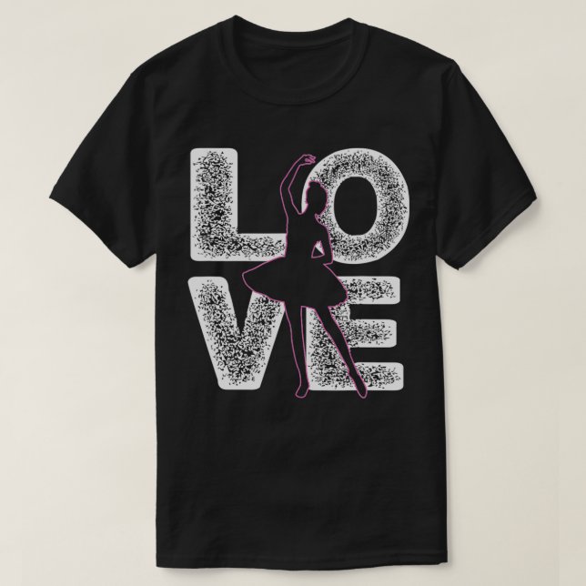 Camiseta Ballet Dancing Love Word Theme Graphic Design Ball (Diseño del anverso)