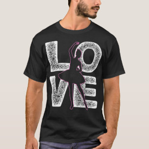 Camiseta Ballet Dancing Love Word Theme Graphic Design Ball