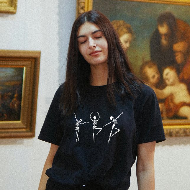Camiseta Ballet de bailarina de esqueleto de moda simple (Trendy Dry Bones Dancer Simple T-Shirt)