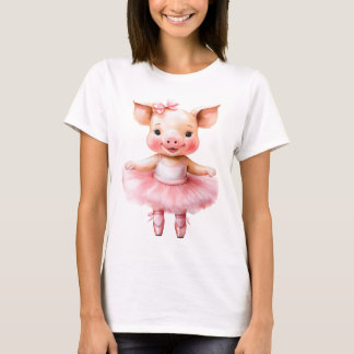 Camiseta Ballet de baile de cerdito lindo