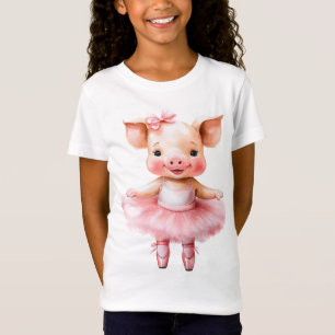 Camiseta Ballet de baile de cerdito lindo