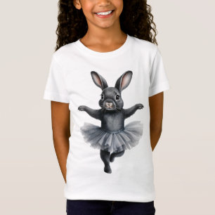 Camiseta Ballet de baile de conejo negro lindo