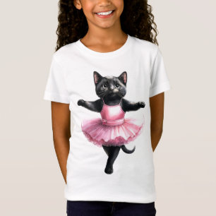 Camiseta Ballet de baile de gatito negro lindo