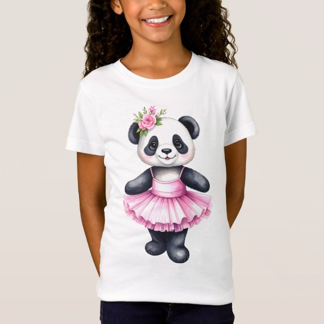 Camiseta Ballet de baile de panda lindo (Anverso)