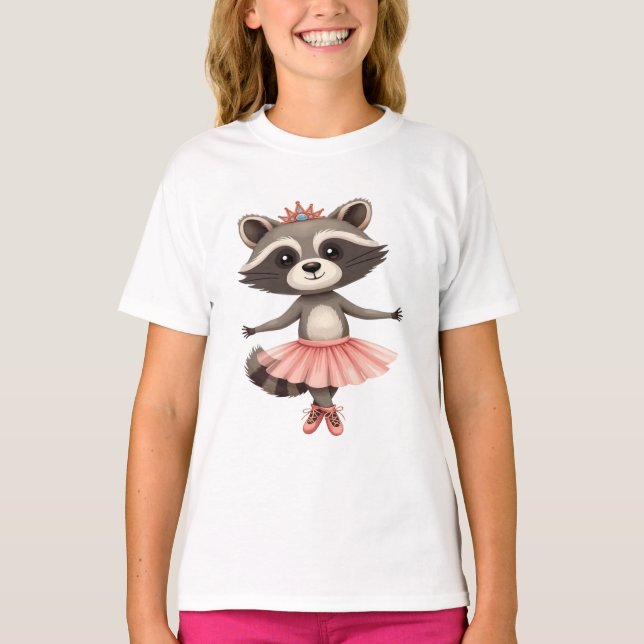 Camiseta Ballet de Ballerina Raccoon Dance Plié, Chassé, Je (Anverso)