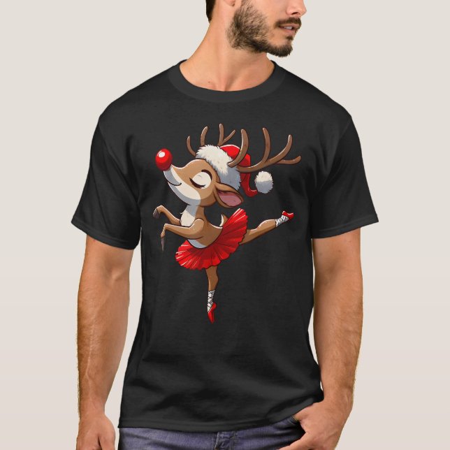 Camiseta Ballet de Navidad Reno Bailarín Ballet Té (Anverso)
